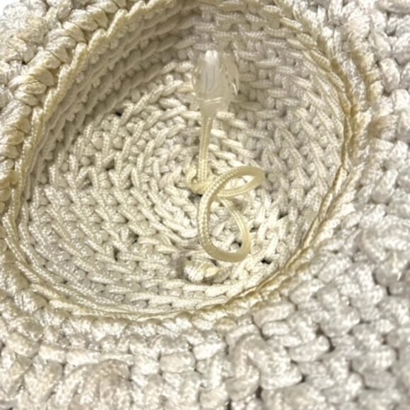 Flip Brim Bucket Style Hat White Rope HANDMADE Nautical Coastal‎ Boat Beach CUTE - Picture 6 of 9